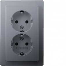 Розетка с ж/к 2X, зах.контактов, цельная, алюминий 16А/250В Q.1 47596084, Гарантия
