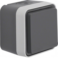 Розетка с ж/к из зах.контактов IP55, серая, 16А/250В W.1, Гарантия