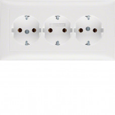 Розетка с ж/к тройная, цельная, пол.белье матовое, 16А/250В S.1 47661909, Гарантия