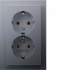Розетка с ж/к 2X цельная, алюминий 16А/250В Q.3 47746094, Гарантия