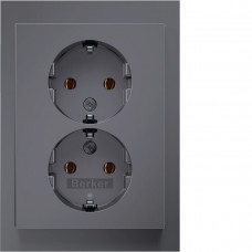 Розетка с ж/к 2X цельная, нерж.сталь-лак 16А/250В K.5 47747004, Гарантия