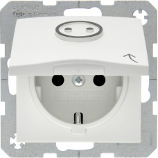 Розетка с ж/к с крышкой со знаком Розетка, белье матовое, 16А/250В S.1/B.х 47861949, Гарантия