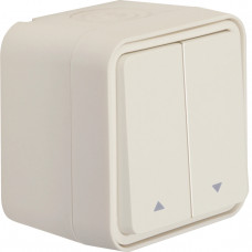 Кнопка для жалюзи 2-клавишная IP55, пол.белая, 10А/250В W.1, Гарантия
