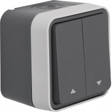 Кнопка для жалюзи 2-клавишная IP55, серая, 10А/250В W.1 50753535, Гарантия