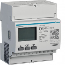 Счетчик 3-фазное подключение ч/трансформатор 1-5А, 4М, MODBUS MID ECR300C, Гарантия