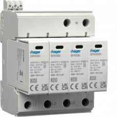 Разрядник (ПЗИП) T1+T2 4P 50kA 1,2kV TN-S TT +доп.контакт SPA931, Гарантия