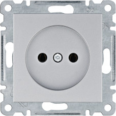 Розетка без с/к Lumina, серебряная, 16А/230В WL1012, Гарантия