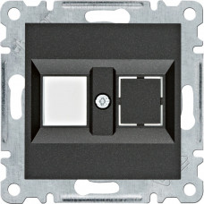 Панель двойная для RJ12/RJ45 Lumina, черная WL2323, Гарантия