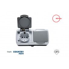 Розетка наружная 2-я ж/к с крышкой IP54, Coutnry Aqua МЕГАтек MTAQ-0106-006