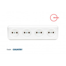 Розетка 4-я внеш.установки Country МЕГАтек MTC-0114-008