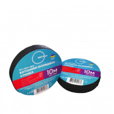 Котоновая изоляционная лента МЕГАтек 10 метров черная 0,4*18 огнестойкая МТИ-0103-1003