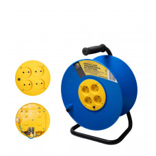 Корпус большой МЕГАТЕК для удлинителя на катушке с латунным контактом, зах.шторками, с выключателем от перенапряжения б/у