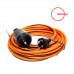 Удлинитель одноместный оранжевый МЕГАтек ПВС 15м 2*1,5мм с фиксирующей розеткой МТП-0110-1053