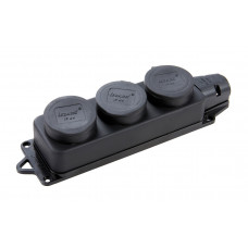 Розетка наружной установки тройная с заглушками 2Р+РЕ 1х16А 220-240V LEZARD