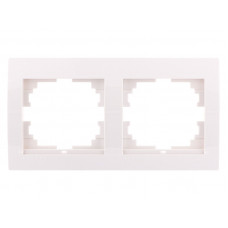 Рамка для розеток / выключателей 2-ая горизонтальная LEZARD Mira белый