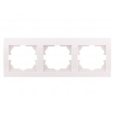Рамка для розеток / выключателей 3-ая горизонтальная LEZARD Mira белый