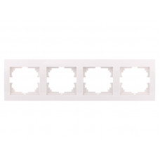 Рамка для розеток / выключателей 4-ая горизонтальная LEZARD Mira белый
