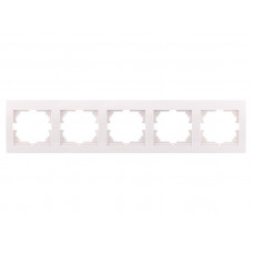 Рамка для розеток / выключателей 5-ая горизонтальная LEZARD Mira белый