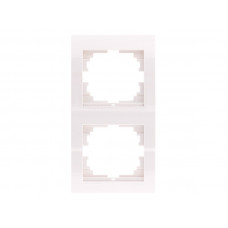 Рамка для розеток / выключателей 2-ая вертикальная LEZARD Mira белый