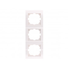 Рамка для розеток / выключателей 3-ая вертикальная LEZARD Mira белый