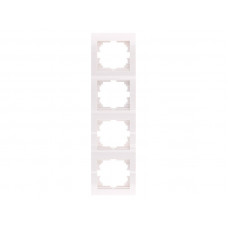 Рамка для розеток / выключателей 4-ая вертикальная LEZARD Mira белый