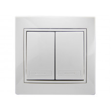 Выключатель двойной LEZARD Mira белый