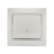 Кнопка звонка внутренняя одноклавишная LEZARD Mira белый