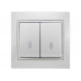 Выключатель проходной двойной LEZARD Mira белый