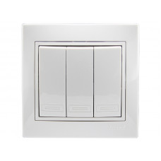 Выключатель тройной LEZARD Mira белый