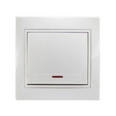 Выключатель с подсветкой LEZARD Mira белый