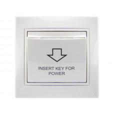 Выключатель одноклавишный, энергосавер LEZARD Mira белый