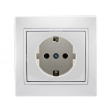 Розетка с заземлением LEZARD Mira белый