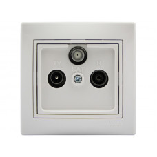 Розетка ТВ-Радіо-Супутник крайова LEZARD Mira білий