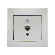 Розетка телефонная евро LEZARD Mira белый