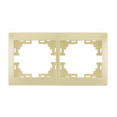 Рамка для розеток / выключателей 2-ая горизонтальная LEZARD Mira крем