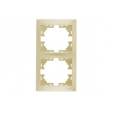 Рамка 2-ая вертикальная б/вст LEZARD Mira крем