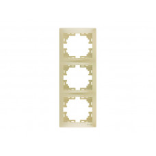 Рамка для розеток / выключателей 3-ая вертикальная LEZARD Mira крем