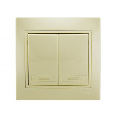 Выключатель двойной LEZARD Mira крем
