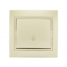 Кнопка звонка одноклавишная LEZARD Mira крем