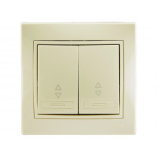 Выключатель проходной двойной LEZARD Mira крем
