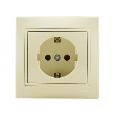 Розетка с заземления LEZARD Mira крем