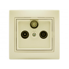 Розетка ТВ-Радіо-Супутник прохідна LEZARD Mira крем