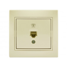 Розетка телефонная евро LEZARD Mira крем
