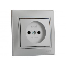 Розетка без заземления LEZARD Mira металлик серый