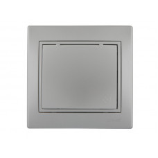 Розетка с/з с крышкой LEZARD Mira металлик серый