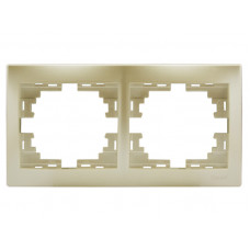 Рамка для розеток / выключателей 2-ая горизонтальная LEZARD Mira жемчужно-белый перламутр