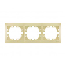 Рамка для розеток / выключателей 3-ая горизонтальная LEZARD Mira жемчужно-белый перламутр