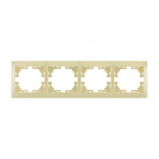 Рамка для розеток / выключателей 4-ая горизонтальная LEZARD Mira жемчужно-белый перламутр