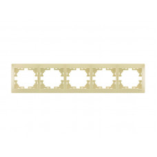 Рамка для розеток / выключателей 5-ая горизонтальная б/вст LEZARD Mira жемчужно-белый перламутр