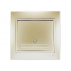 Кнопка звонка внутренняя одноклавишная LEZARD Mira жемчужно-белый перламутр
